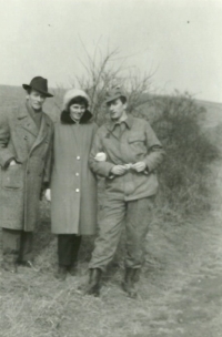 The witness's father, wife and himself as a soldier