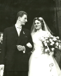 The witness's wedding with wife Jiřina