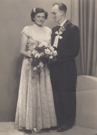 The wedding of Marie and Zdeněk Bartoň, 1956