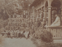 Václav Mráz (fifth from the left in the middle row) in military service