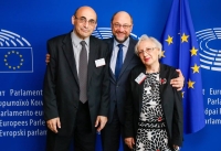 S předsedou Evropského parlamentu Martinem Schultzem, 6. července 2016