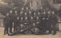 Group photo from the military service of Václav Bartoň, father of the witness