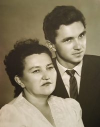 Anna Nováková with her son Josef, 1961