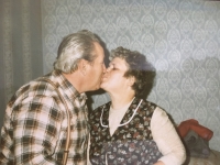With her husband Jaroslav, celebration of his 66th birthday in 2003