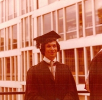 Ivan Sloboda na Universitě of Essex Colchester v roce 1974