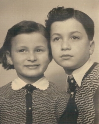 Ivan Sloboda with his sister Zuzana in 1954 in Šahy
