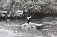 Olga Mertlíková on the Ohře river in 1987
