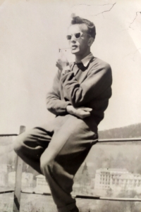 Pavol Hurajt in the Jeseníky Mountains. Summer 1953