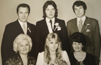 The wedding of the younger son, Eliane and her husband on the left, circa 1985