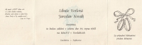 Svatební oznámení manželů Novákových, 24. srpna 1968