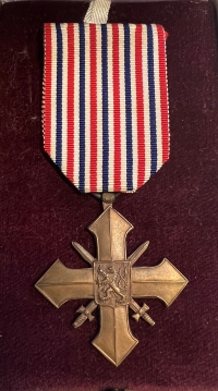 Czechoslovak War Cross 1939 for the father of Jaroslav Vokatý