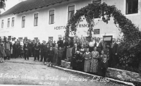 Hostinec dědy pamětníka, Strašín, 1936