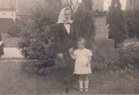 With her mother, around 1939
