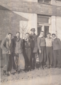 Ludmila Stoklásková at the Working Youth Center in Litenčice (the second one from the right), 1952
