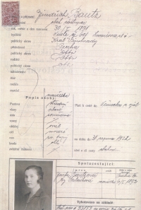 Jindřich Bautz' petition to travel to Germany, information about his wife Josefa