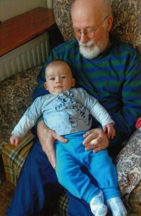 Jiří Ludvíček s vnukem Tomášem, Vizovice, Vánoce 2016