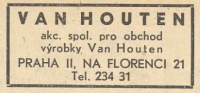 Business card of the Van Houten company