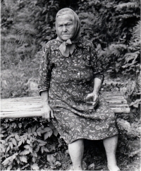 Jarmila Rychlíková's mother, Vincencie Lutonská, ca. 1970, Vizovice