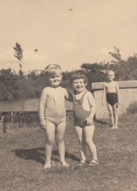 With cousin, 1939