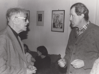 Bytové čtení v Olomouci v roce 1986, Josef Šafařík (vlevo), Pavel Švanda (vpravo)