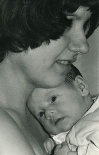 With her son, Jan, 1978
