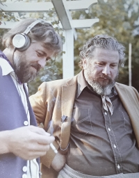 Helmut Meewes s Peterem Ustinovem při natáčení