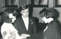 Karla Trojanová marrying the daughter of a congregation member - brother Kříž, April 1974