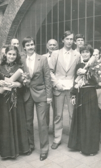 The children of Mr. and Mrs. Trojan, Pavel and Blanka with their partners, July 6, 1983
