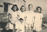 Her First Holy Communion in the Catholic Church in Spořilov, 1942