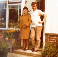 Witness in England on a language course with his hostess, 1970s