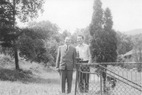 Miloslav Šimek vpravo, Bardejovské Kúpele, asi 1960