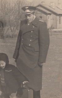 With father in Azerbaijan, 1957