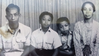 With his parents and brother in Indonesia in the 1950s 
