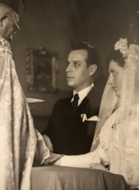 The wedding of Mr. and Mrs. Mráz, Pilsen, 1951