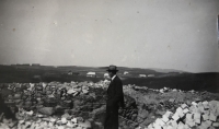 Quarry owner František Dušek photographed in profile