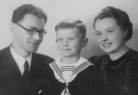 Harald Skala with his parents, Jihlava 1944