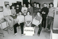 Miloslav Šimek standing second from right with colleagues from GRASPO (Graphic Society), Zlín 2000