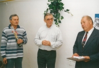 70th birthday celebration, Miloslav Šimek in the middle, 2001