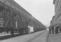 Departure of the repatriation train from Terezín, 1945