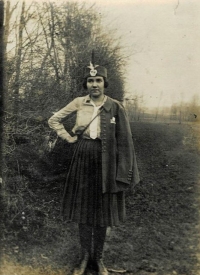 Františka Dachovská in her youth as a member of Orel [Eagle] 