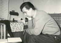 Miloslav Šimek at the hostel for single young men, Gottwaldov, around 1965