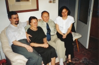 Blanka Zlatohlávková (right) with her parents and brother Pavel (around 2000)