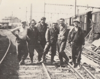 Václav Veber (second from right) with colleagues from the mine, 1966