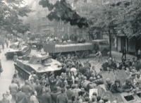 The Warsaw Pact troops in the capital city Prague in August 1968
