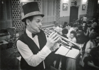 Karel Pičman at a ball in Podhůří, at the turn of the 60s and 70s