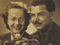František Starý with his first wife Emma Rasche, 1947