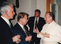 Abbot Michael Josef Pojezdný with Václav Havel (1996)