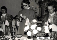 Jan Peňáz, first mass, Jámy, 1978