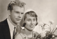 Eustach a Bohumila Broulíkovi, svatba, rok 1966.