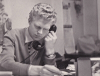 Eustach Broulík v redakci deníku Nová svoboda v Ostravě, 60. léta.